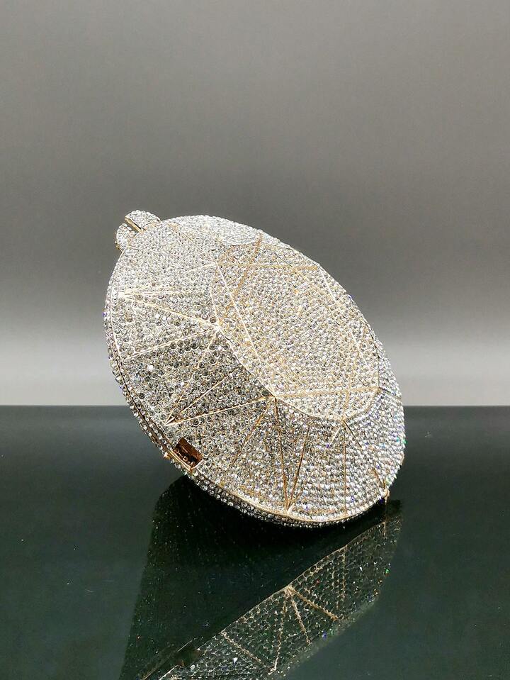 CM-BGS033799 Women Trendy Seoul Style Glitter Bling Rhinestone Shape Multicolored Crystal Evening Bag