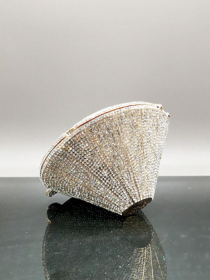 CM-BGS033799 Women Trendy Seoul Style Glitter Bling Rhinestone Shape Multicolored Crystal Evening Bag