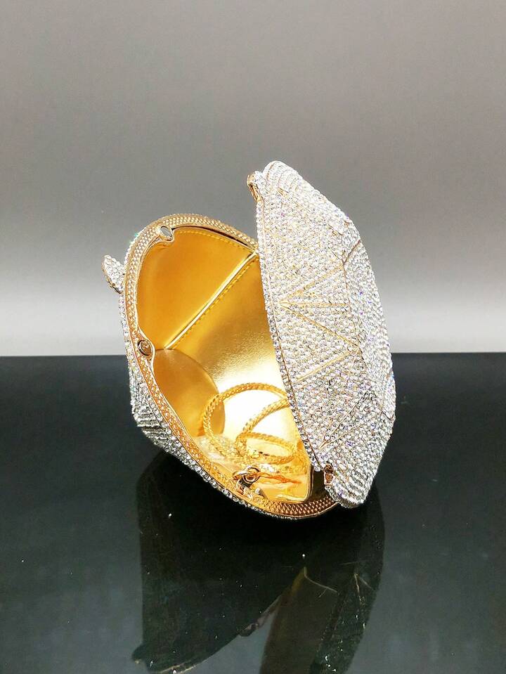 CM-BGS033799 Women Trendy Seoul Style Glitter Bling Rhinestone Shape Multicolored Crystal Evening Bag