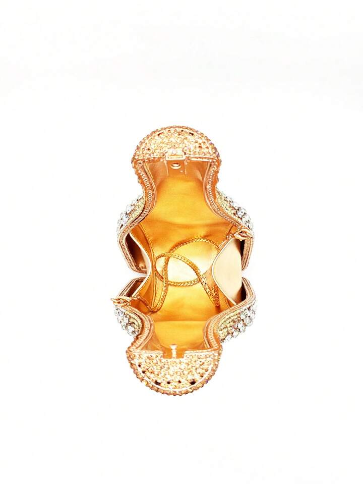 CM-BGS547645 Women Trendy Seoul Style Champagne Bottle Rhinestone Sparkling Crystal Inlaid Evening Purse