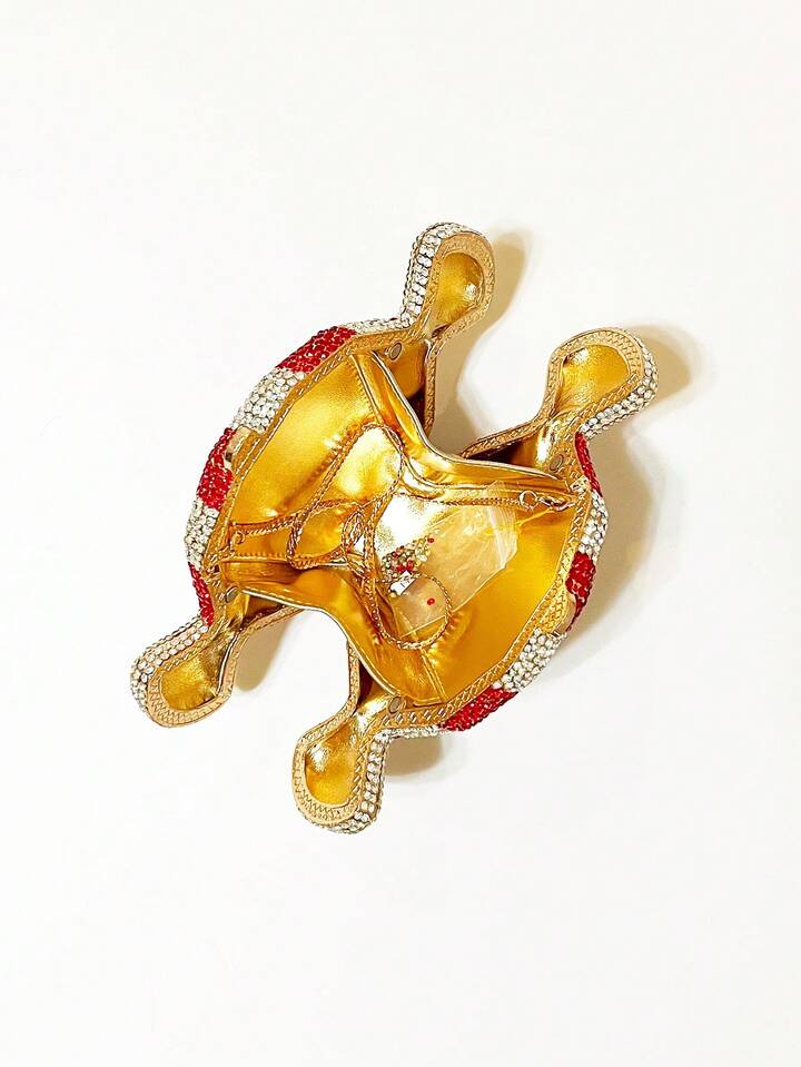 CM-BGS739453 Women Trendy Seoul Style Rhinestone Novelty Candy Shaped Crystal Evening Bag - Red