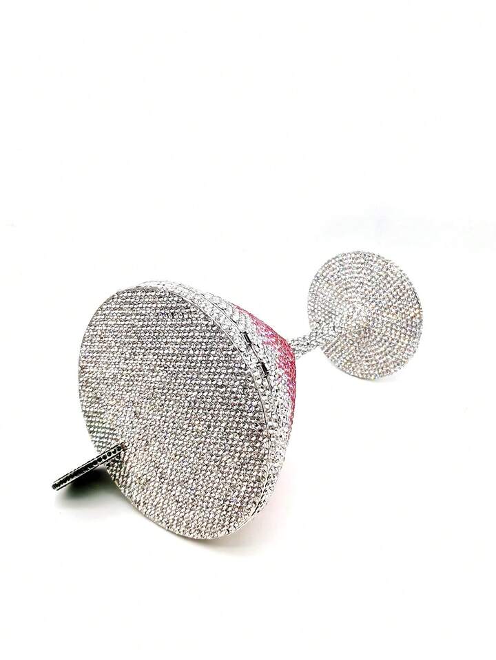 CM-BGS919331 Women Trendy Seoul Style Crystal Clutches Cocktail Cup Design Evening Bag - Pink