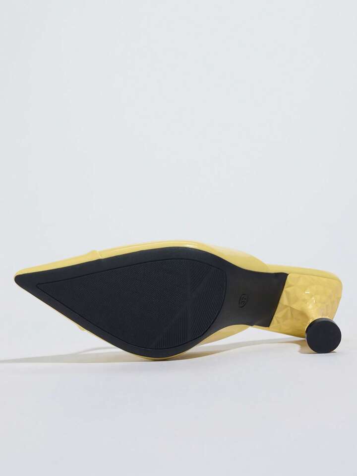 CM-SHS368046 Women Trendy Seoul Style Bowknot Pointed Toe High Heel Sandals - Yellow