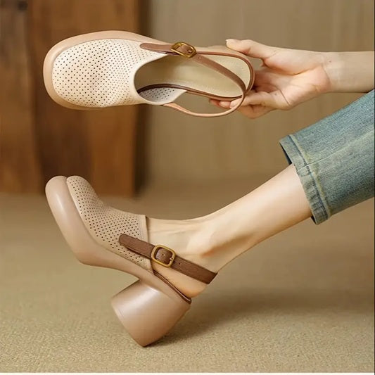 CM-SHE915413 Women Trendy Seoul Style Chunky Heel Adjustable Ankle Strap Sandals (Available in 3 colors)
