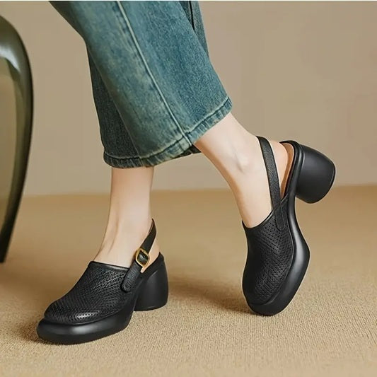 CM-SHE915413 Women Trendy Seoul Style Chunky Heel Adjustable Ankle Strap Sandals (Available in 3 colors)