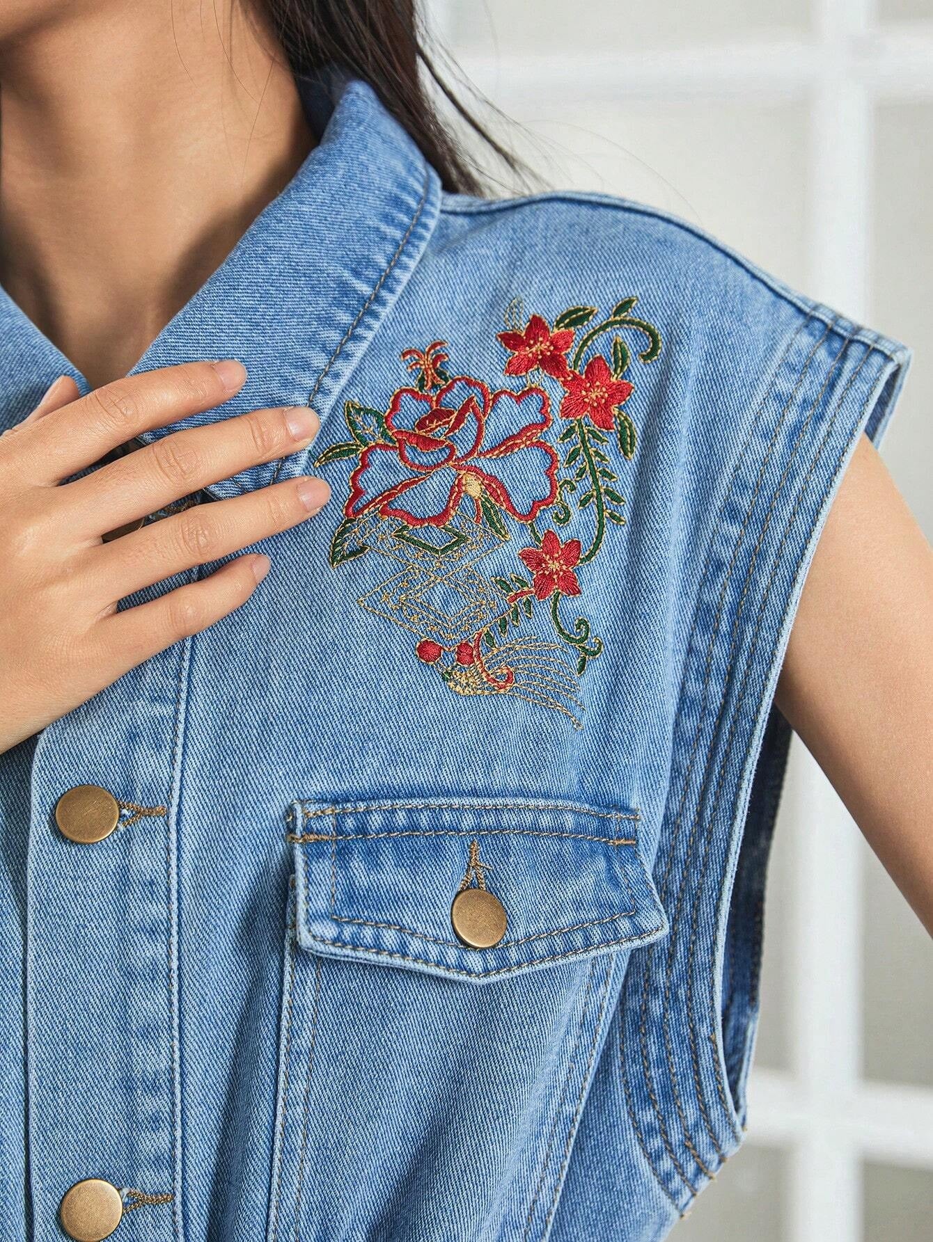 CM-JS900820 Women Preppy Seoul Style Sleeveless Flap Pocket Belted Denim Jumpsuit