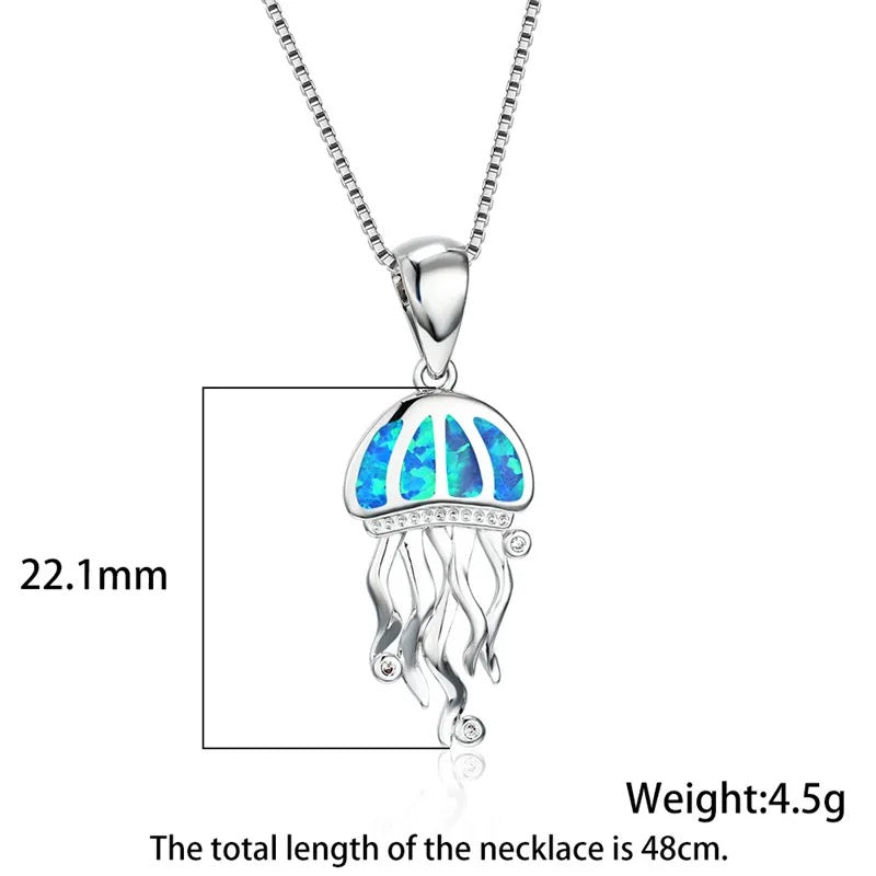 CM-AN386006 925 Sterling Silver Simple Jellyfish Pendant Necklace