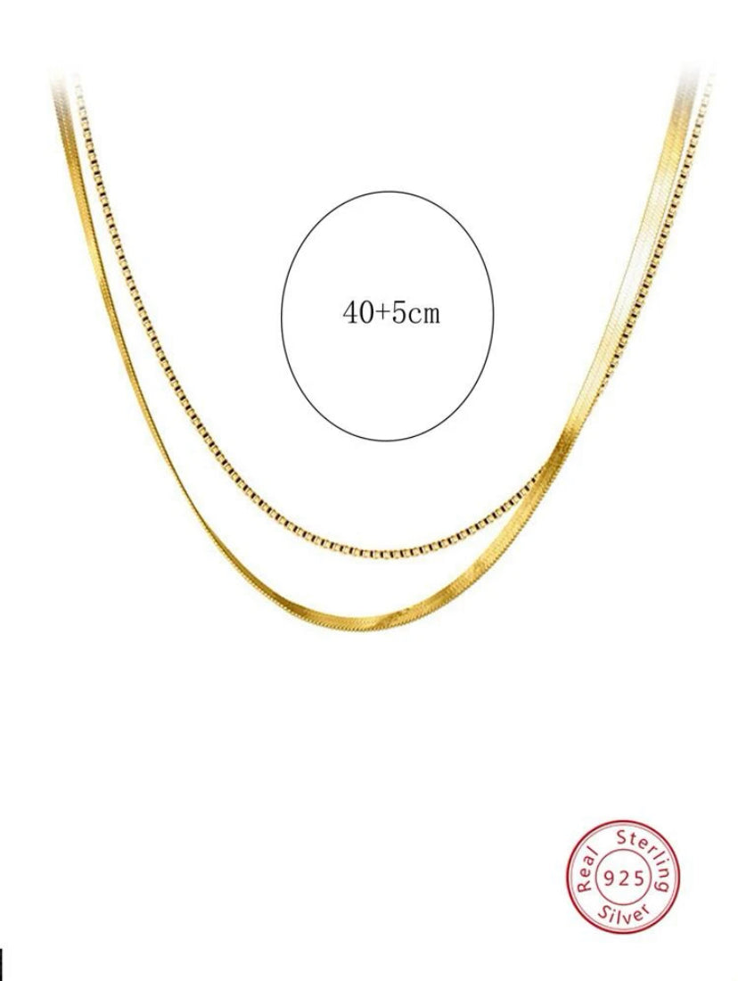 CM-AN422982 925 Sterling Silver Minimalist Necklace - Yellow Gold