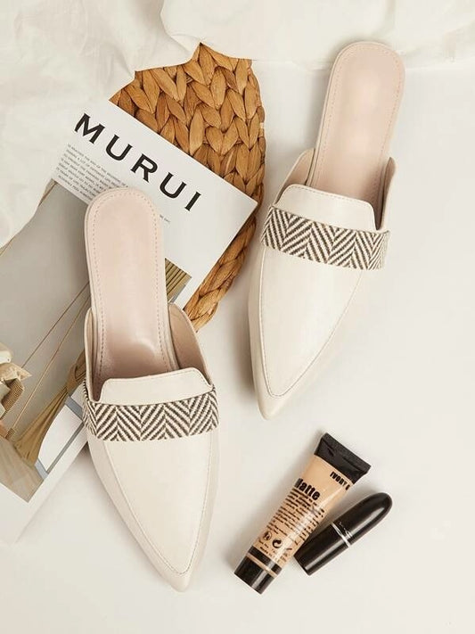 CM-SHS509179 Women Trendy Seoul Style Point Toe Mules - Beige