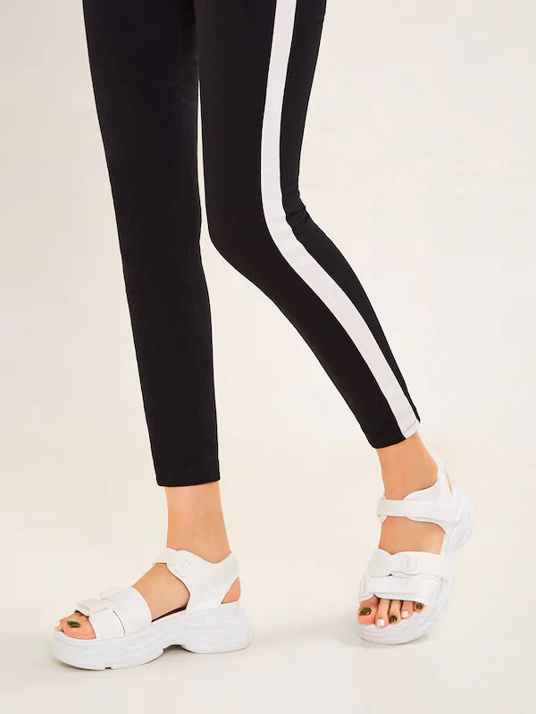 CM-SHS612152 Women Casual Seoul Style Open Toe Chunky Sole Sandals - White