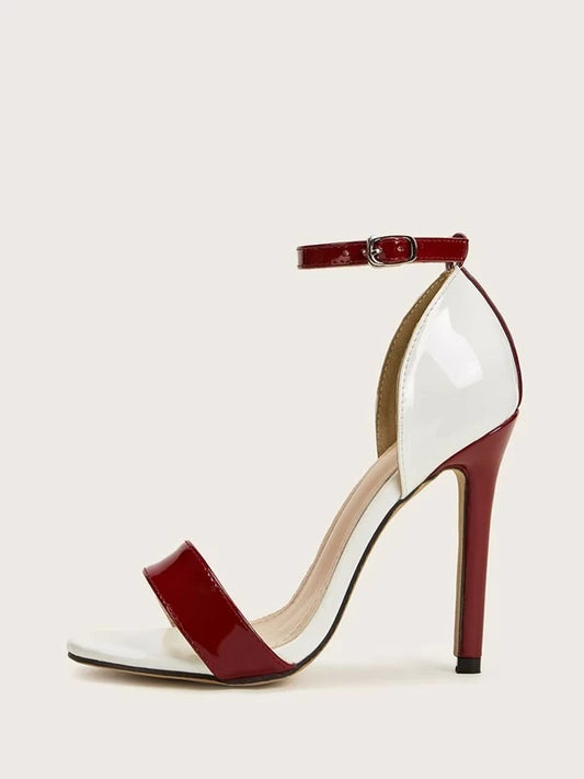 CM-SHS125790 Women Elegant Seoul Style Ankle Strap Open Toe Stiletto Heels