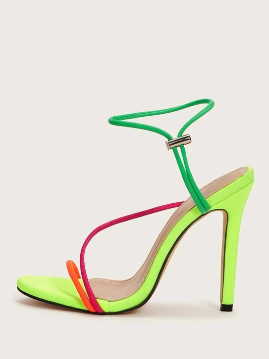 CM-SHS125974 Women Elegant Seoul Style Multi-Color Open Toe Stiletto Heels