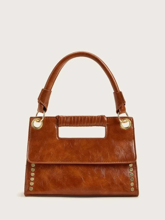 CM-BGS202822 Women Elegnat Seoul Style Studded Decor Grab Satchel Bag - Bown