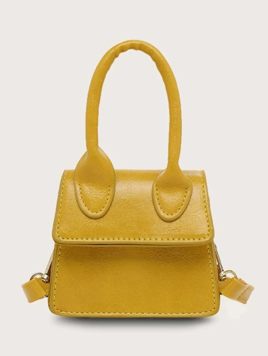 CM-BGS226695 Women Trendy Seoul Style Mini Flap Satchel Bag - Yellow