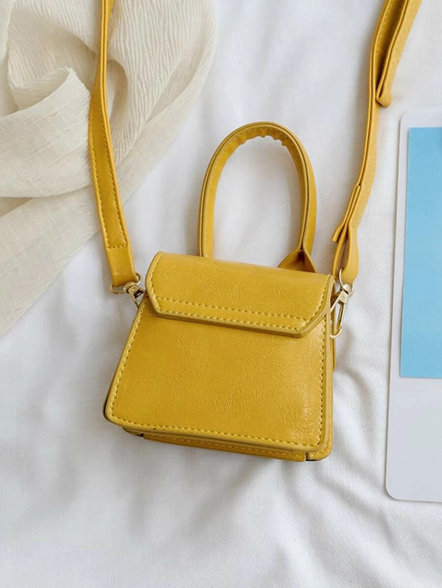CM-BGS226695 Women Trendy Seoul Style Mini Flap Satchel Bag - Yellow
