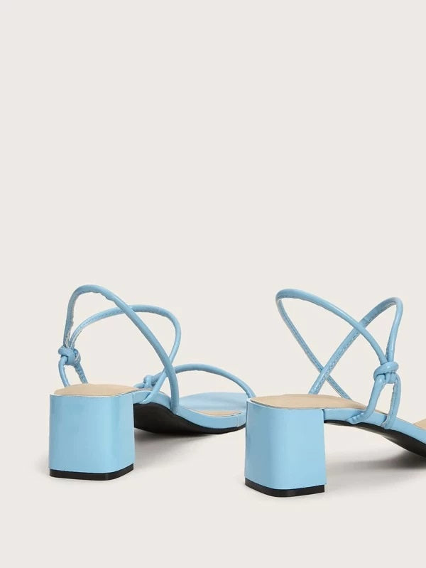 CM-SHS217508 Women Trendy Seoul Style Strappy Chunky Heels - Blue