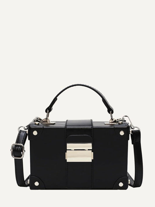 CM-BGS414990 Women Trendy Seoul Style Minimalist Box Bag - Black