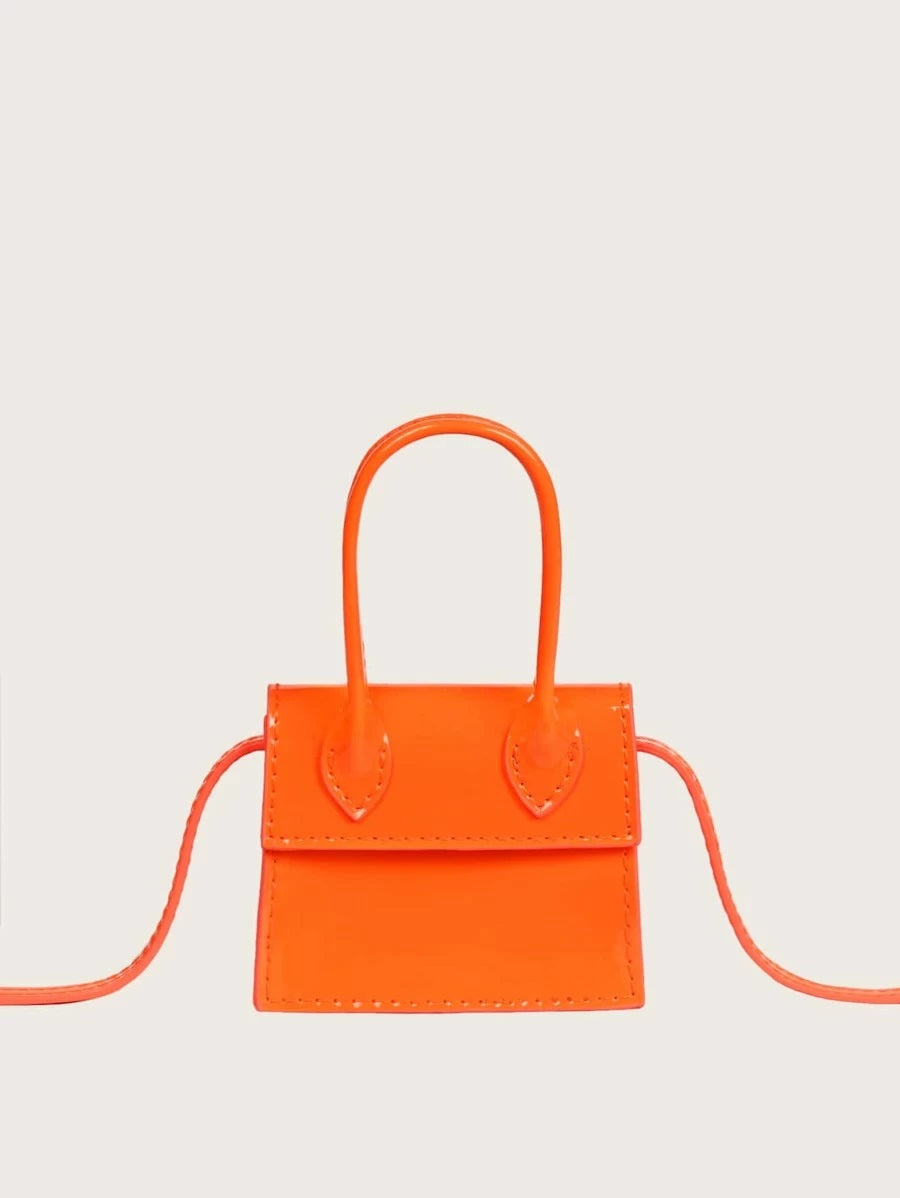 CM-BGS521645 Women Trendy Seoul Style Mini Top Handle Satchel Bag - Orange