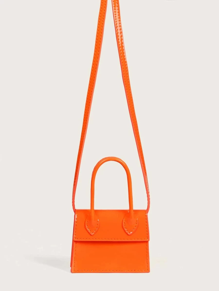 CM-BGS521645 Women Trendy Seoul Style Mini Top Handle Satchel Bag - Orange