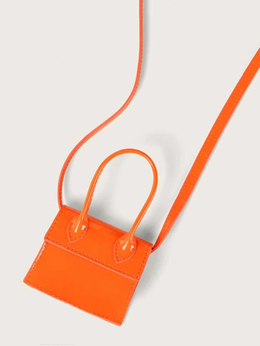 CM-BGS521645 Women Trendy Seoul Style Mini Top Handle Satchel Bag - Orange