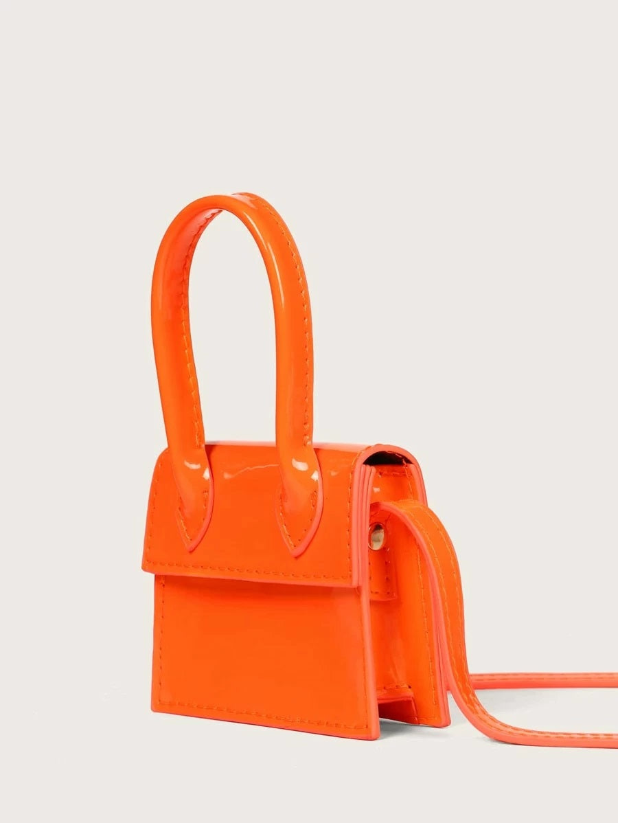 CM-BGS521645 Women Trendy Seoul Style Mini Top Handle Satchel Bag - Orange