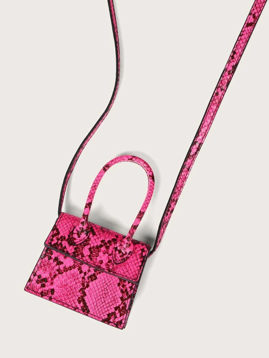 CM-BGS521696 Women Trendy Seoul Style Mini Top Handle Satchel Bag - Hot Pink