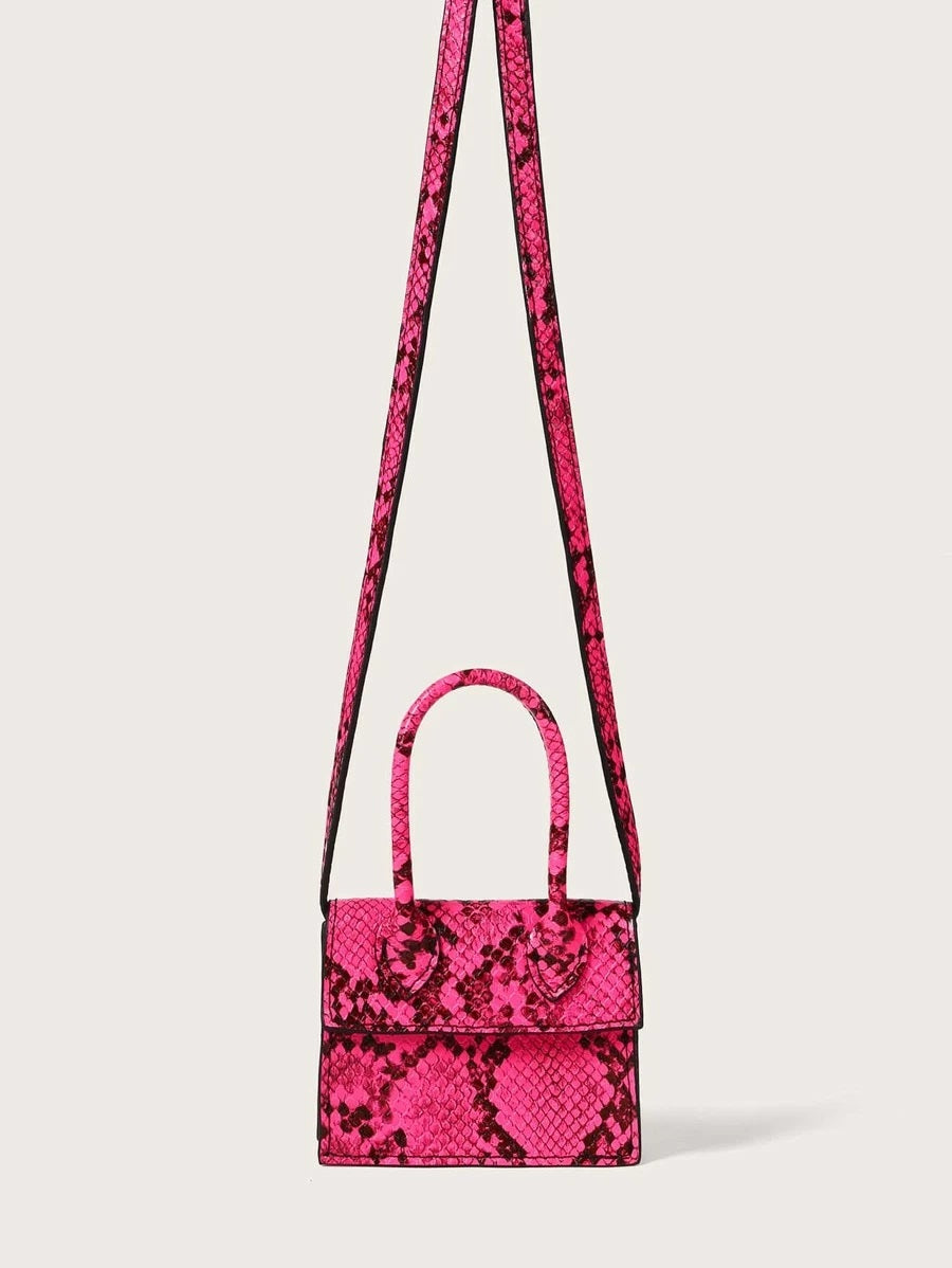 CM-BGS521696 Women Trendy Seoul Style Mini Top Handle Satchel Bag - Hot Pink