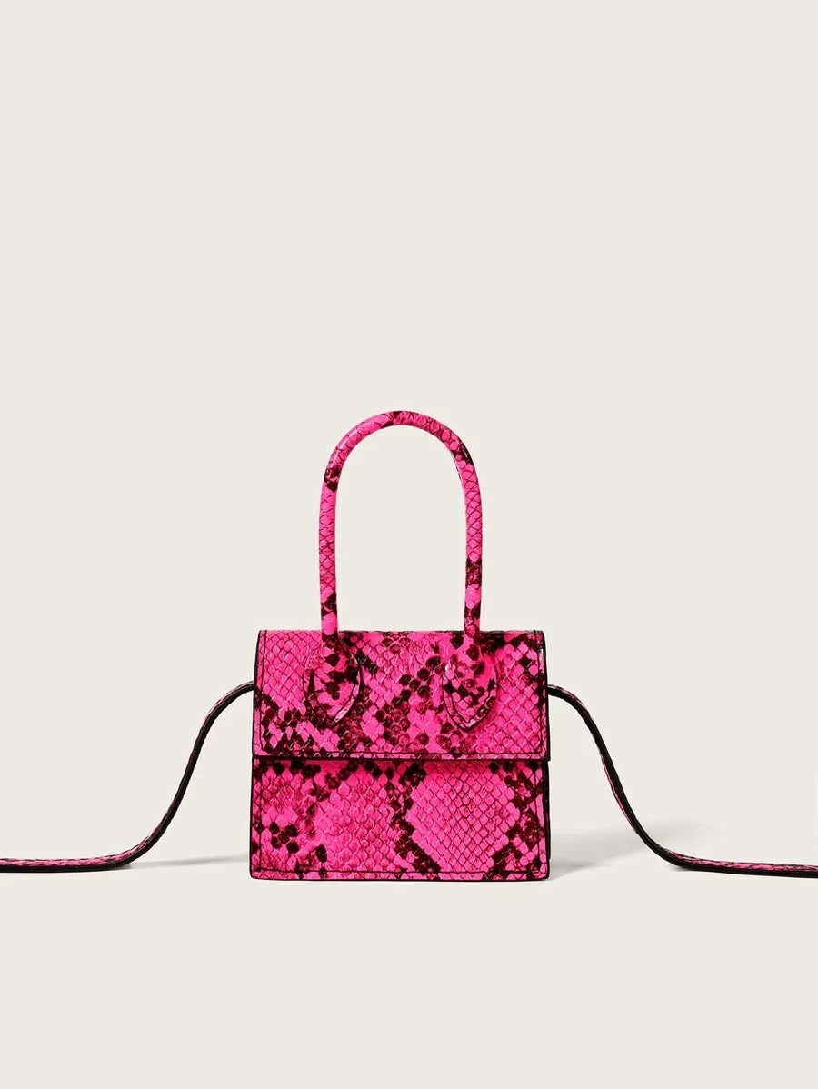 CM-BGS521696 Women Trendy Seoul Style Mini Top Handle Satchel Bag - Hot Pink