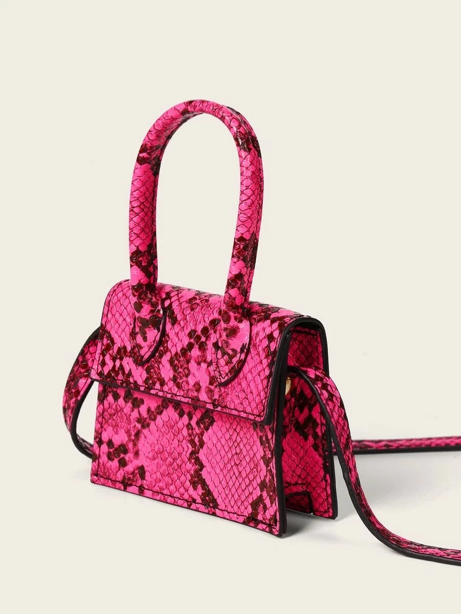 CM-BGS521696 Women Trendy Seoul Style Mini Top Handle Satchel Bag - Hot Pink