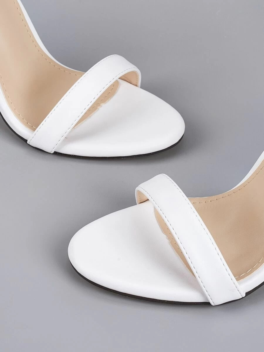 CM-SHS618198 Women Elegant Seoul Style Buckle Decor Ankle Strap Stiletto Heeled Sandals