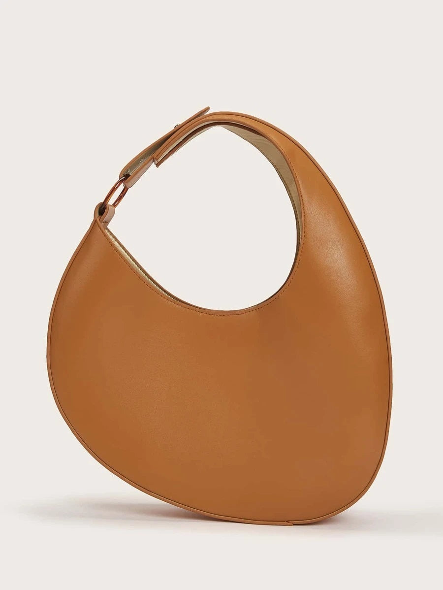 CM-BGS709559 Women Trendy Seoul Style Minimalist Irregular Shaped Bag - Apricot