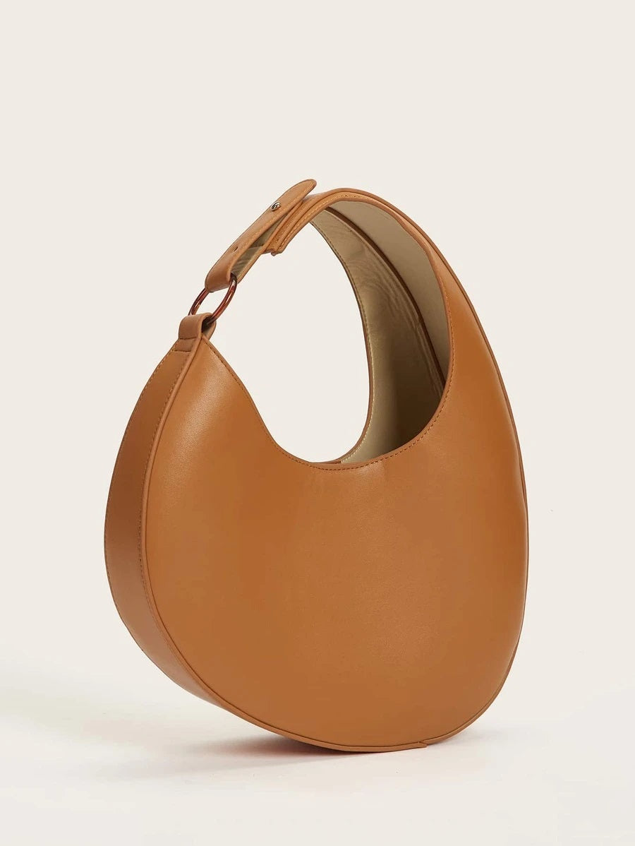 CM-BGS709559 Women Trendy Seoul Style Minimalist Irregular Shaped Bag - Apricot