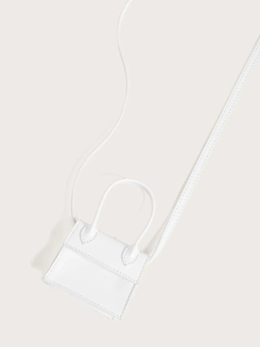 CM-BGS731473 Women Trendy Seoul Style Mini Top Handle Satchel Bag - White