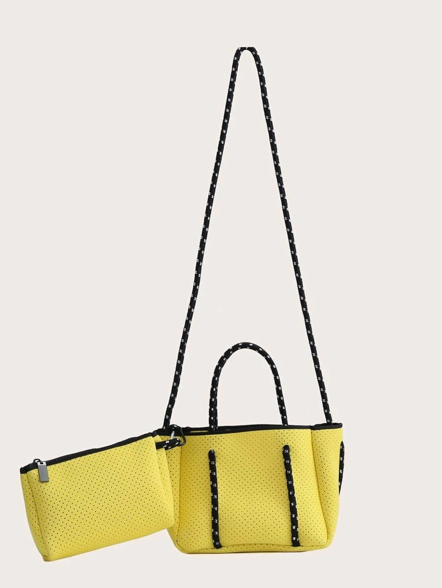 CM-BGS806453 Women Casual Seoul Style Satchel Bag With Inner Pouch - Yellow