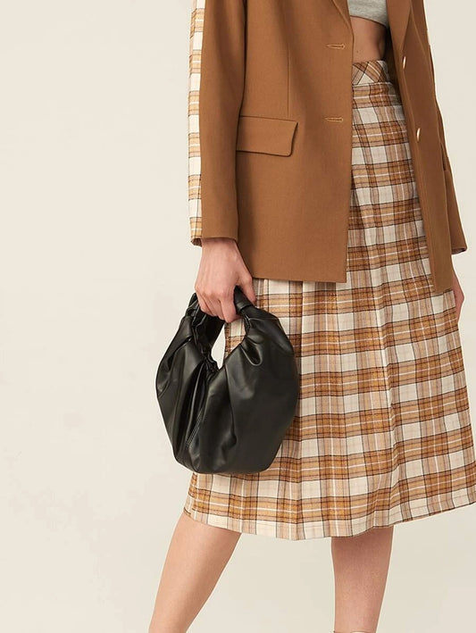 CM-BGS702359 Women Trendy Seoul Style Ruched Satchel Bag - Black