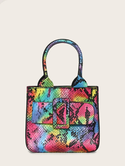 CM-BGS922544 Women Trendy Seoul Style Mini Snakeskin Pattern Satchel Bag