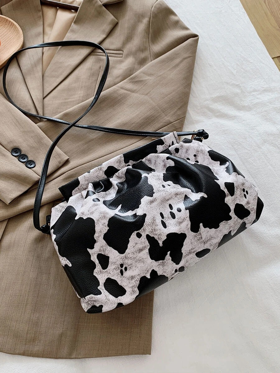 CM-BGS008973 Women Trendy Seoul Style Cow Pattern Chain Shoulder Bag