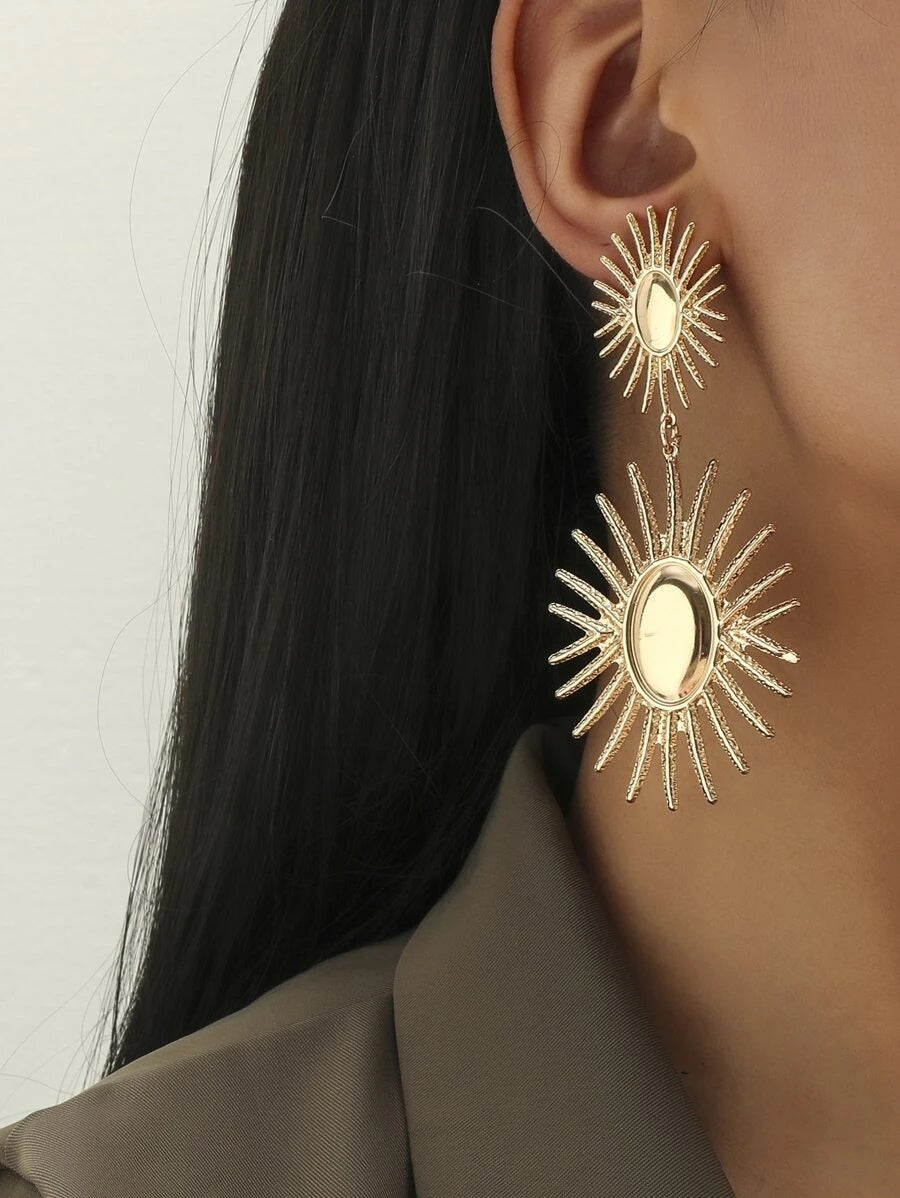 CM-AXS204244 Women Trendy Seoul Style Drop Earrings - Gold