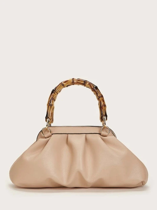 CM-BGS215440 Women Trendy Seoul Style Minimalist Ruched Bag - Dusty Pink
