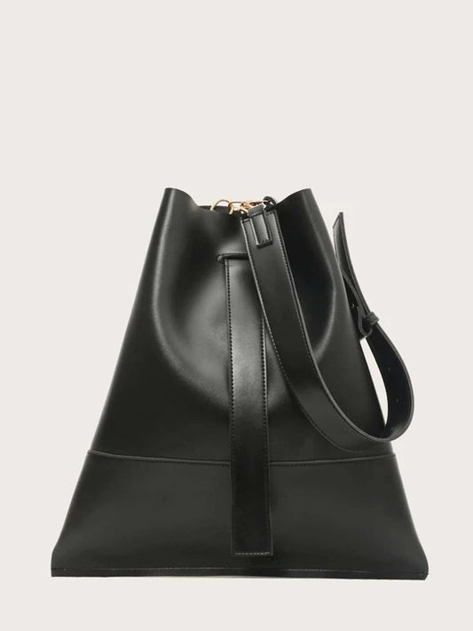 CM-BGS106438 Women Trendy Seoul Style Large Capacity Shoulder Bag - Black