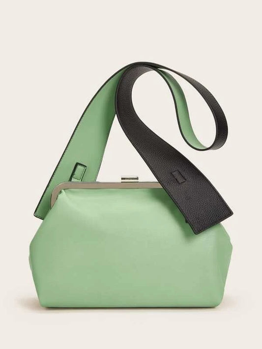 CM-BGS126847 Women Casual Seoul Style Clip Top Crossbody Bag - Green