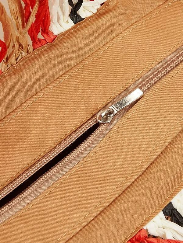 CM-BGS110931 Women Trendy Seoul Style Color Block Tote Bag