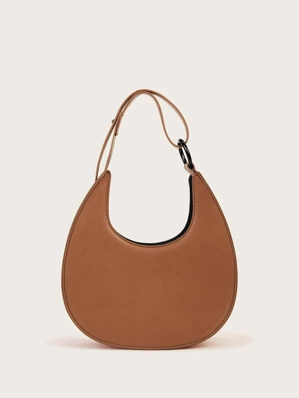 CM-BGS303284 Women Casual Seoul Style Structured Satchel Bag - Brown