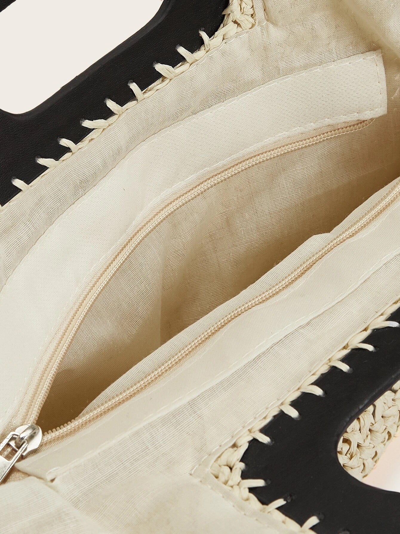 CM-BGS127471 Women Trendy Bohemian Style Straw Top Handle Bag - Khaki