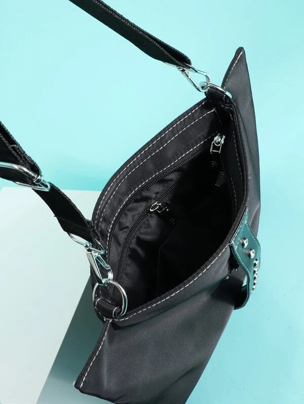 CM-BGS323111 Women Preppy Seoul Style Bow Design Shoulder Bag - Black