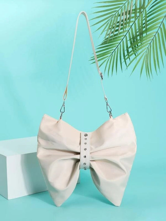 CM-BGS323709 Women Casual Seoul Style Bow Design Shoulder Bag - White