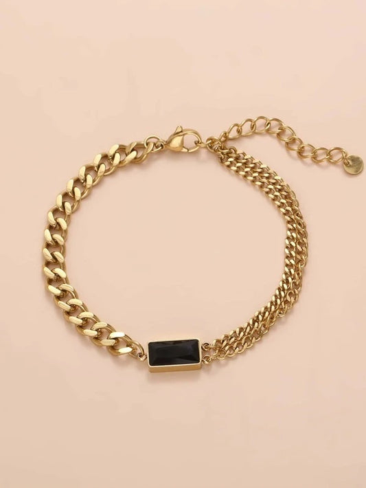 CM-AXS420461 Women Trendy Seoul Style Stainless Steel Bracelet - Gold