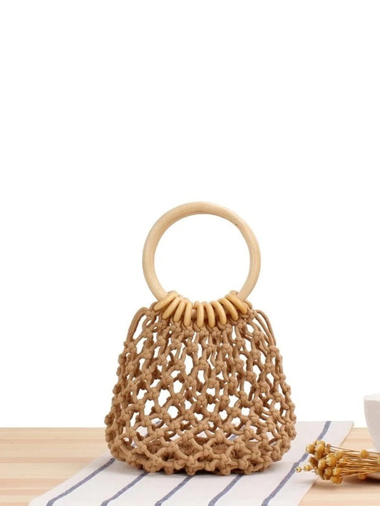 CM-BGS421321 Women Trendy Bohemian Style Minimalist Hollow Out Satchel Bag