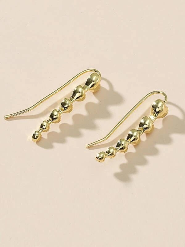 CM-AXS603977 Women Trendy Seoul Style Heart Design Earrings - Gold