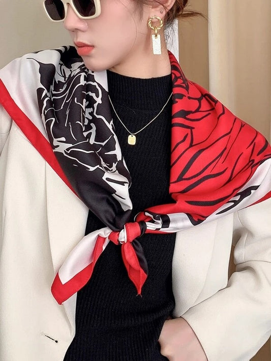 CM-AXS589882 Women Trendy Seoul Style Floral Print Bandana